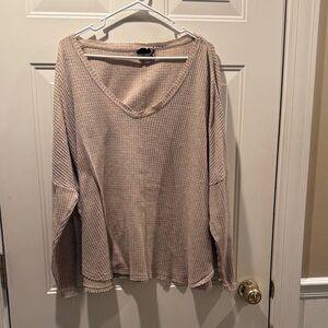 Urban Outfitters Cream Waffle Knit Tunic